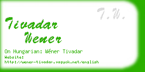 tivadar wener business card