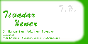 tivadar wener business card